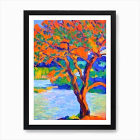 Sand Live Oak tree Abstract Block Colour Art Print