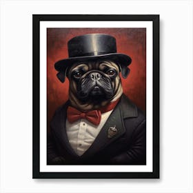 Gangster Dog Pug 2 Art Print