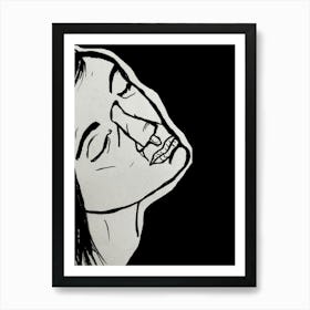 Woman Ink Portrait Art Print