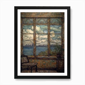 Window View Of Toronto Canada In The Style Of William Morris 4 Art Print