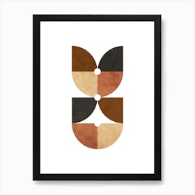 Quarter Circle Pattern In Brown 1 Art Print