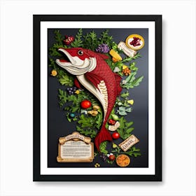 Fish And Vegetables Art Print