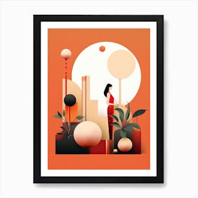 Beyond Boundaries: Woman's Soul in Minimalism Art Print