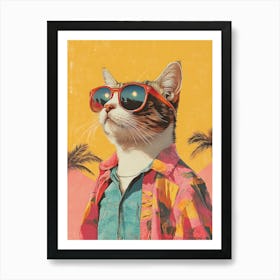 Vintage Retro Poster Cool Cat 22 Art Print