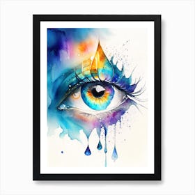 Mysticism, Symbol, Third Eye Watercolour 1 Art Print