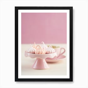 Meringue On A Pink Cake Stand Art Print