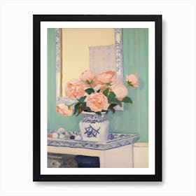 A Vase With Camellia, Flower Bouquet 3 Art Print