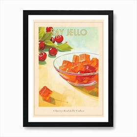 Cherry Red Jelly Cubes Vintage Advertisement Poster Art Print