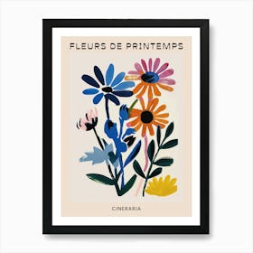 Spring Floral French Poster  Cineraria 4 Art Print