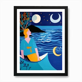 Moonlight On The Water Art Print