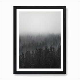 Layers Of Trees In Fog Art Print