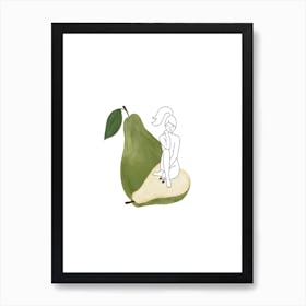Pear Girl Art Print