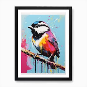 Andy Warhol Style Bird Carolina Chickadee 3 Art Print