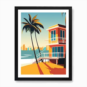 Miami Beach Florida, Usa, Bold Outlines 2 Art Print