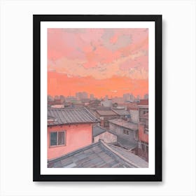 Seoul Rooftops Morning Skyline 4 Art Print