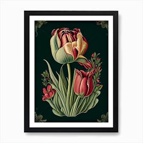 Tulip Floral 3 Botanical Vintage Poster Flower Art Print