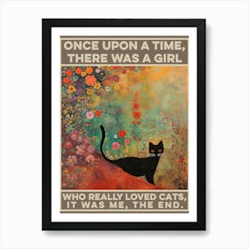 Once Upon A Time There Was A Girl Who Liked Cats Klimt Cat Art Print