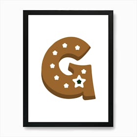 Gingerbread Decorative Letters Living Room Holiday Display 07 Art Print