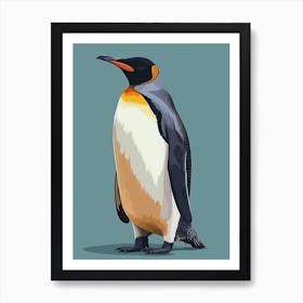 Emperor Penguin Cuverville Island Minimalist Illustration 2 Art Print