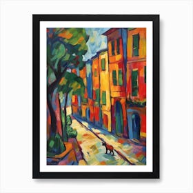 Painting Of Sydney With A Cat In The Style Of Fauvism 3 Art Print