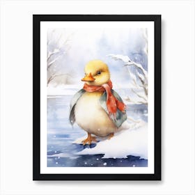 Snowy Duckling 2 Art Print