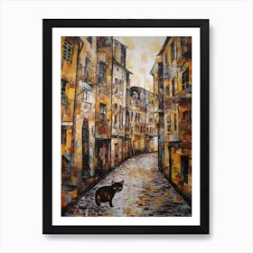 Painting Of Berlin With A Cat In The Style Of Gustav Klimt 3 Art Print