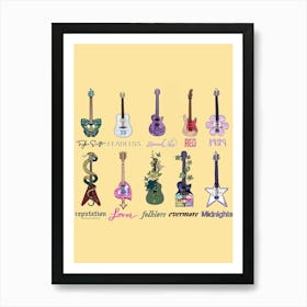 Guitars taylor swift album titles 1 Art Print