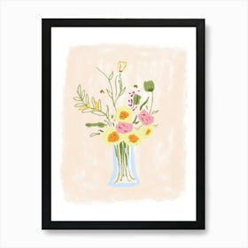 Dreamy floral bouquet Art Print