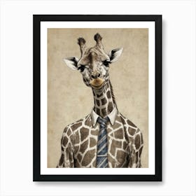 Business Giraffe Art Print