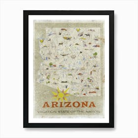 Vintage Travel Poster ― Arizon Vaction State Of The Nation Art Print