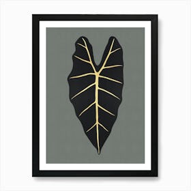 Black and gold leaves 4 Art Print