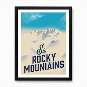 Rocky Mountains Ski Art Print