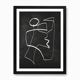 Abstract Black Line Art Art Print