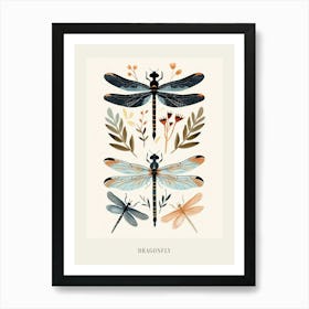Colourful Insect Illustration Dragonfly 4 Poster Art Print