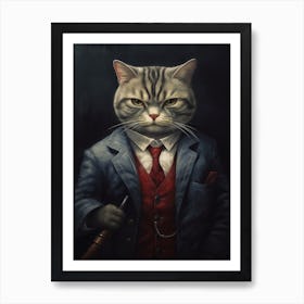 Gangster Cat American Shorthair 2 Art Print