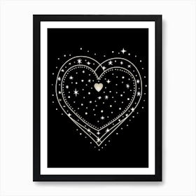 Celestial Heart Black Background 4 Art Print