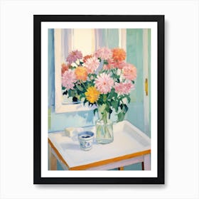 A Vase With Chrysanthemum, Flower Bouquet 1 Art Print