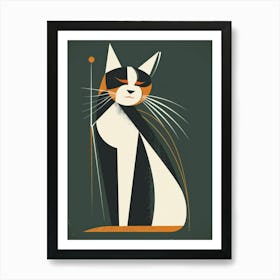 Cat With A Stick 1 Art Print