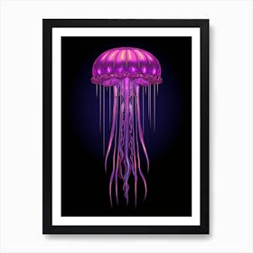 Mauve Stinger Jellyfish Cartoon 5 Art Print