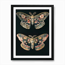 Butterfly Pattern William Morris Style 3 Art Print