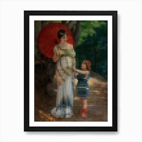 The Red Parasol – Anatolio Scifoni (Italian, 1841 1884) Art Print