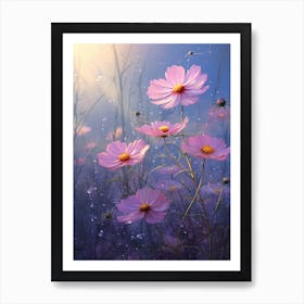 Cosmos Wildflower At Dawn In South Western Style (1) Art Print