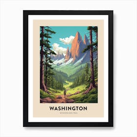 Wonderland Trail Usa 3 Vintage Hiking Travel Poster Art Print