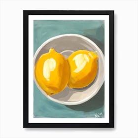 Two Lemons Art Print