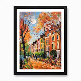 Autumn City Park Painting St Stephens Green Dublin 2 Art Print