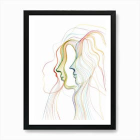 Minimalist Portraits Women Line 1 Art Print