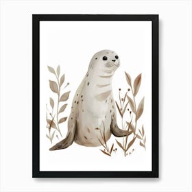 Charming Nursery Kids Animals Seal Pup 4 Art Print