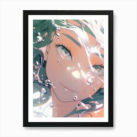 Anime Girl In Water Art Print