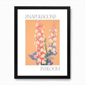 Snapdragons In Bloom Flowers Bold Illustration 1 Art Print