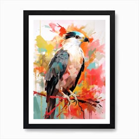 Bird Painting Collage Crested Caracara 1 Art Print